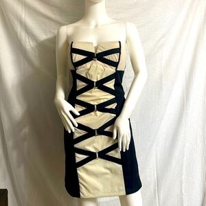 Twenty One Short Strapless Dress black/Taupe Size Medium